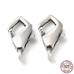 タイスターリングシルバーカニカン925個  スタンプ925個付き  アンティークシルバー  11x6x2.5mm  穴：1.4mm&nbsp;STER-D003-03B-P