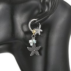 Ocean Natural Larimar Chip Dangle Earrings&nbsp;EJEW-JE07423
