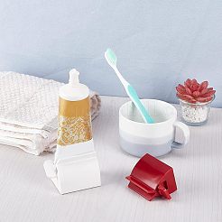 4個 4スタイル プラスチック製歯磨き粉絞り器  滑り止めマット付き  ミックスカラー  46~50x64~71x39~41mm  スロット：1.5x58mm&nbsp;AJEW-FH0001-73