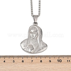 Virgin 201 Stainless Steel Pendant Necklaces for Men Women&nbsp;LS-NJEW-K283-17P