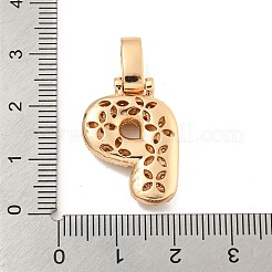 Brass Micro Pave Clear Cubic Zirconia Pendants&nbsp;KK-B099-01G-P