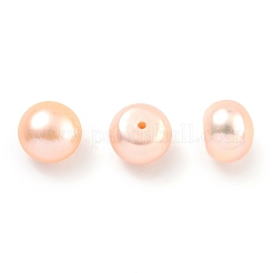 グレード6a 天然養殖淡水真珠ビーズ  片穴  半円形ビーズ  ピンク  8~8.5x6mm  穴：1mm&nbsp;PEAR-N018-6A-8085B