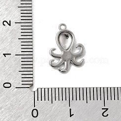 海洋生物をテーマにした304ステンレススチールペンダント  ステンレス鋼色  タコ  15x10.5x2mm  穴：1mm&nbsp;STAS-Z179-40P-10A