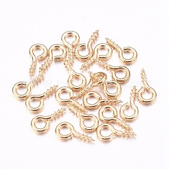 アイアンスクリューアイピンヒートンキャップ  片穴パーツ用  ライトゴールド  8x4x1mm  穴：2mm&nbsp;IFIN-K038-06-03LG