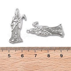 304ステンレスペンダント  サンタ・ムエルテのチャーム  変色防止  ステンレス鋼色  29.5x14x2.5mm  穴：1.4mm&nbsp;STAS-Z121-27P