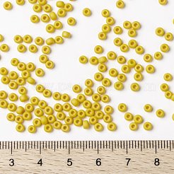 MIYUKIラウンドロカイユビーズ  日本製シードビーズ  8/0  （rr2311)マット不透明カナリア  3mm  穴：1mm  約19000~20500個/ポンド&nbsp;SEED-G008-RR2311