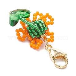 Sunflower Acrylic & Glass Seed Pendant Decorations&nbsp;HJEW-MZ00344