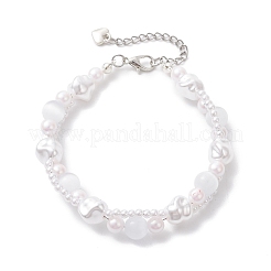 Plastic Imitation Pearl & Cat Eye Beaded Bracelets for Women&nbsp;BJEW-JB12912