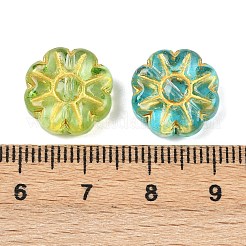 Baking Paint and Golden Metal Enlaced Glass Beads&nbsp;DGLA-T004-18M