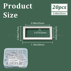 合金バックル20個  服飾材料  長方形  プラチナ  17.5x31x2mm&nbsp;DIY-GF0006-12B
