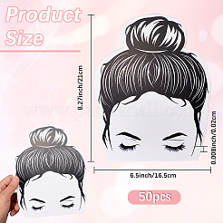 かわいい女の子の形をした紙製ディスプレイカード50枚  ヘアタイディスプレイ用  ホワイト  21x16.5x0.02cm&nbsp;CDIS-SP0001-34