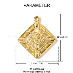 304 Stainless Steel Pendants&nbsp;STAS-OY010-80G