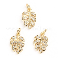 Brass Micro Pave Cubic Zirconia Pendants&nbsp;ZIRC-E164-20G