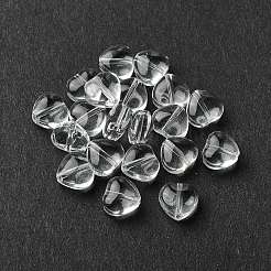 20個の透明なガラスビーズ  ハート  8x8.5x5mm  穴：1mm&nbsp;GLAA-Q103-01B