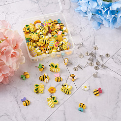 120Pcs DIY Bees & Daisy Shape Sofa Foam Nails Making Kits&nbsp;DIY-CD0001-12P