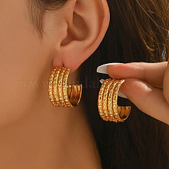 Multilayer C-Shaped Stainless Steel Stud Earrings&nbsp;SF9369