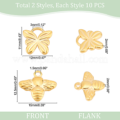 20Pcs 2 Style 304 Stainless Steel Charms&nbsp;STAS-DC0008-90