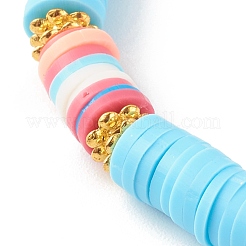 Polymer Clay Heishi Beads Stretch Bracelets Sets for Valentine's Day&nbsp;BJEW-JB06298-01