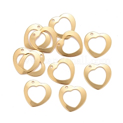 ステンレスペンダント201個  ハート  24KGP本金メッキ  20x21x1mm  穴：1.8mm&nbsp;STAS-K217-71G
