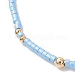 女性用ガラスシードビーズストレッチブレスレットセット2個  ブルー  内径：2.13インチ（5.4cm）&nbsp;BJEW-MZ00296-02