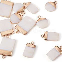 Electroplate Natural Freshwater Shell Pendants&nbsp;SHEL-TA0001-05