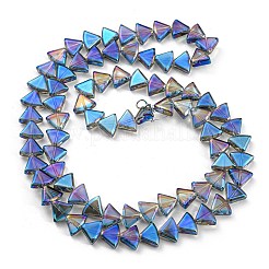 Half Plated Electroplate Transparent Glass Beads Strands&nbsp;EGLA-G037-08A-HP03