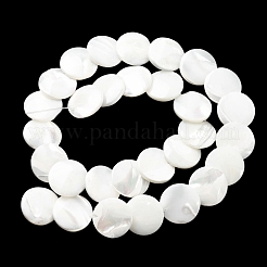 天然トロチッドシェル/トロカスシェルビーズ連売り  フラットラウンド  貝殻色  15x3~4.5mm  穴：0.8mm  約29~30個/連  14.25~15.35''（36.2~39センチメートル）&nbsp;SSHEL-R145-03