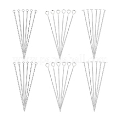 36個、3つのスタイル、925つのスターリングシルバーのアイピン  銀  30x1.5~2.5x0.5~0.6mm  12個/スタイル&nbsp;STER-PH0002-65