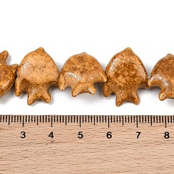 ヴィンテージの手作り磁器ビーズの連  ファンシーアンティーク施釉磁器  魚  ペルー  20x17x6mm  穴：2mm  約20個/連  12.60''（32センチメートル）&nbsp;PR-CBAA37B-02E