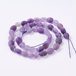 天然石アメジストビーズ連売り  艶消し  ナゲット  7~10x6~8x6mm  穴：1mm  約45個/連  15.2インチ（38.7cm）&nbsp;G-J374-02