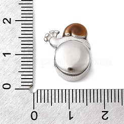 304ステンレススチールエナメルヨーロピアンビーズ  大穴ビーズ  カタツムリと時計  ステンレス鋼色  16x13.5x8mm  穴：5mm&nbsp;STAS-D153-33P