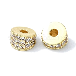 Rack Plating Brass Pave Clear Cubic Zirconia Beads&nbsp;KK-M282-37G