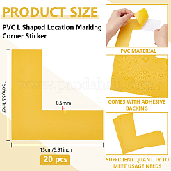 PVC L Shaped Location Marking Corner Sticker&nbsp;DIY-WH0504-919C