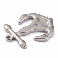 変色しない304ステンレススチールペンダント  アンカー  ステンレス鋼色  33x25x3mm  穴：1.8mm&nbsp;STAS-O140-03P