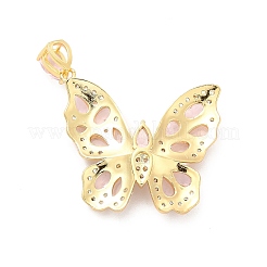 Brass Micro Pave Clear Cubic Zirconia Pendants&nbsp;KK-I695-054G