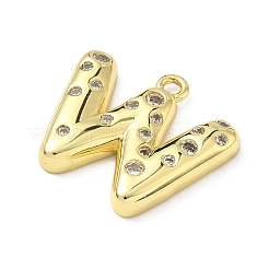 Brass Micro Pave Clear Cubic Zirconia Pendants&nbsp;KK-I476-02G-W