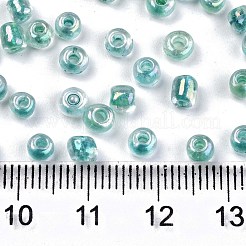 8/0 ガラスシードビーズ  色の内側  丸い穴  ラウンド  透明色の虹  ダークシアン  8/0  3~4x2~3mm  穴：0.8mm  約15000個/袋&nbsp;SEED-A016-3mm-216