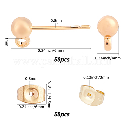 50Pcs Brass Stud Earring Findings&nbsp;KK-CN0001-44