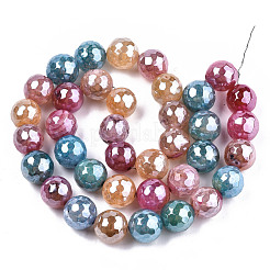 Electroplate Natural Agate Beads Strands&nbsp;G-T131-55-12