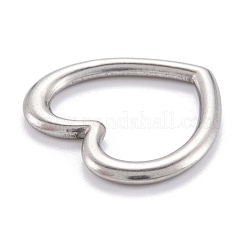変色しない304ステンレススチール製リンクリング  ハート  ステンレス鋼色  23x26x2mm&nbsp;STAS-M291-01B-P
