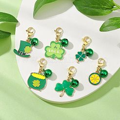 Saint Patrick's Day Alloy Enamel Pendant Decorations&nbsp;HJEW-JM02924