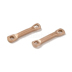 イオンプレーティング（IP）304ステンレススチールリンクコネクタチャーム  平らな棒  ローズゴールド  10x2x1mm  穴：1mm&nbsp;STAS-Q323-07RG