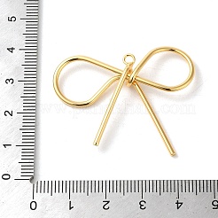 真鍮チャーム  蝶結び  18KGP本金メッキ  34x41x5.5mm  穴：2mm&nbsp;KK-F087-03G-01
