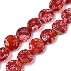 Handmade Millefiori Lampwork Beads Strands&nbsp;LAMP-G166-17B-05