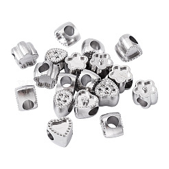 18Pcs 9 Styles 304 Stainless Steel European Bead Rhinestone Settings&nbsp;STAS-TA0003-15