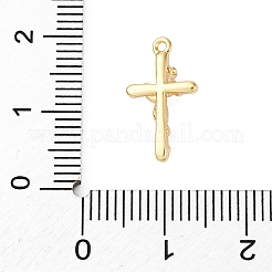 真鍮製チャーム  カドミウムフリー＆ニッケルフリー＆鉛フリー  クロス  18KGP本金メッキ  11x9.5x3mm  穴：1mm&nbsp;LS-KK-V016-21B-G