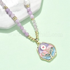 Natural Lavender Amethyst Pendant Necklaces for Women&nbsp;NJEW-G165-01C-G