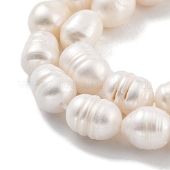 天然養殖淡水パールビーズ連売り  グレードAB  ライス  雪  9~10mm  穴：0.6mm  約19個/連  6.69~6.89''（17~17.5センチメートル）&nbsp;PEAR-P062-13A