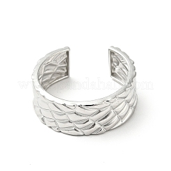 Non-Tarnish 304 Stainless Steel Textured Open Cuff Ring for Men Women&nbsp;RJEW-I085-23P