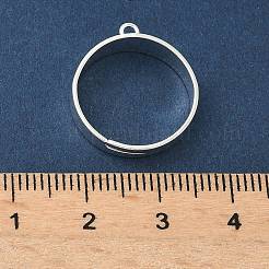 吊り下げペンダント用の調節可能な真鍮製指輪セッティング  ループリングベース  ラックめっき  長持ちメッキ  鉛フリー＆カドミウムフリー  925銀メッキ  5mm  穴：1.6mm  内径：16mm&nbsp;KK-K414-07S